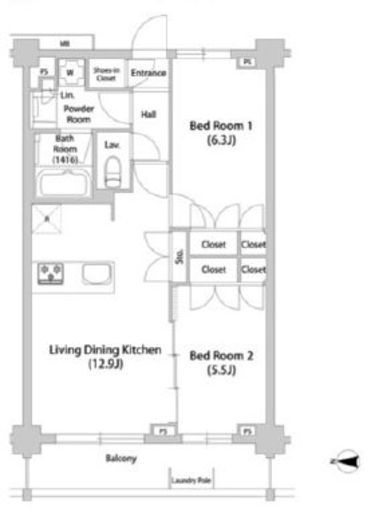 TELLUS八幡山　210号室　間取り