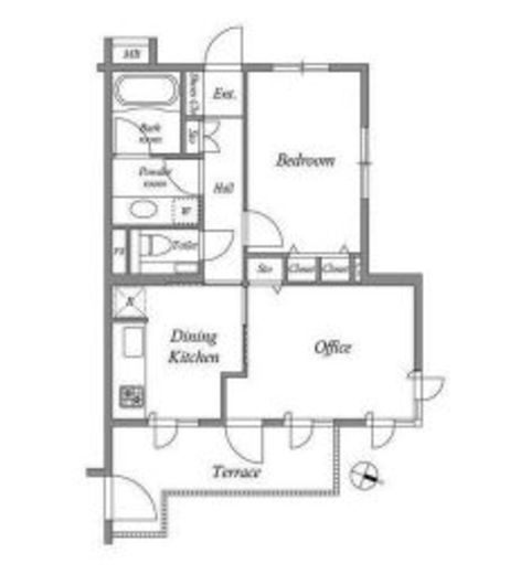 レジデンス桜新町スクエア　105号室　間取り
