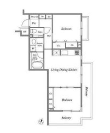 レジデンス桜新町スクエア　204号室　間取り