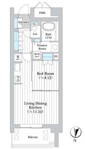 アビティグランデ砧　B211号室　間取り