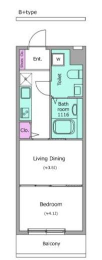コルティーレ上北沢　208号室　間取り