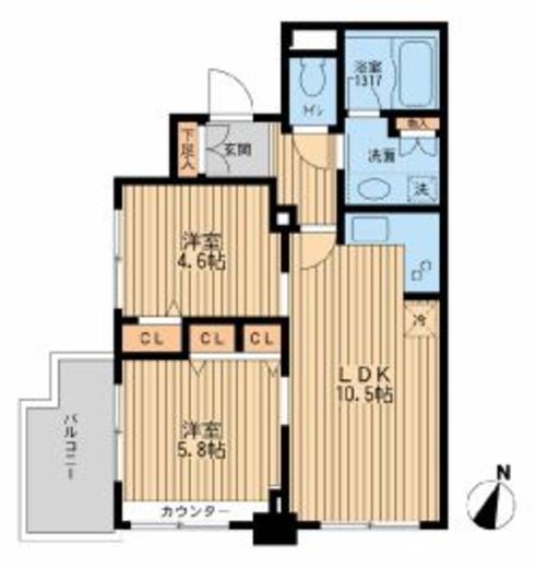 クリオ上野毛ラ・モード　901号室　間取り