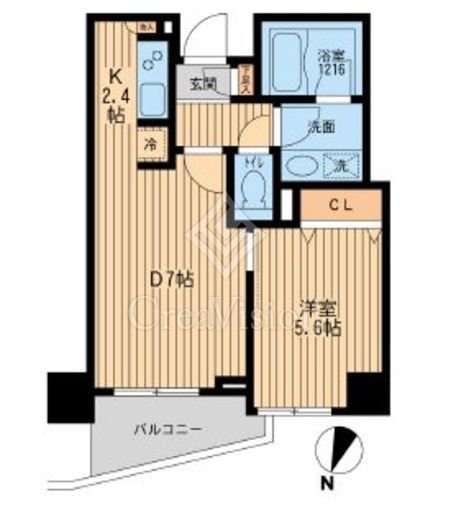 クリオ上野毛ラ・モード　208号室　間取り