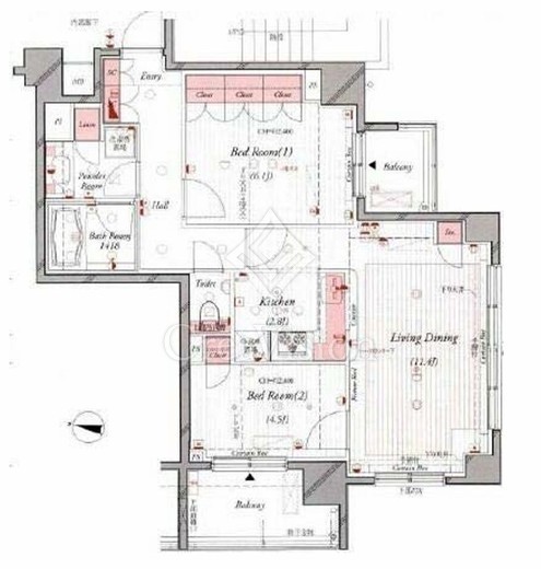 クオリア南麻布　305号室　間取り