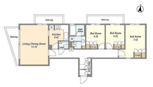 KWレジデンス桜新町　201号室　間取り