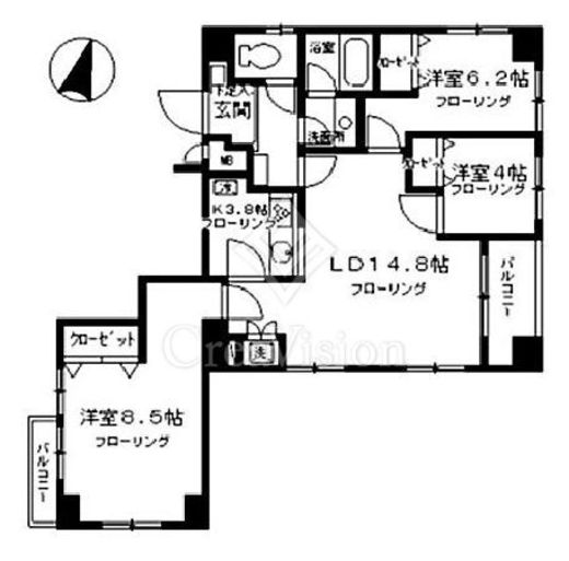 KDXレジデンス日本橋浜町　801号室　間取り