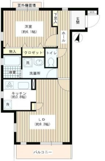 洗足第2マンション　106号室　間取り