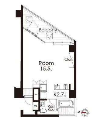 カスタリア広尾　403号室　間取り