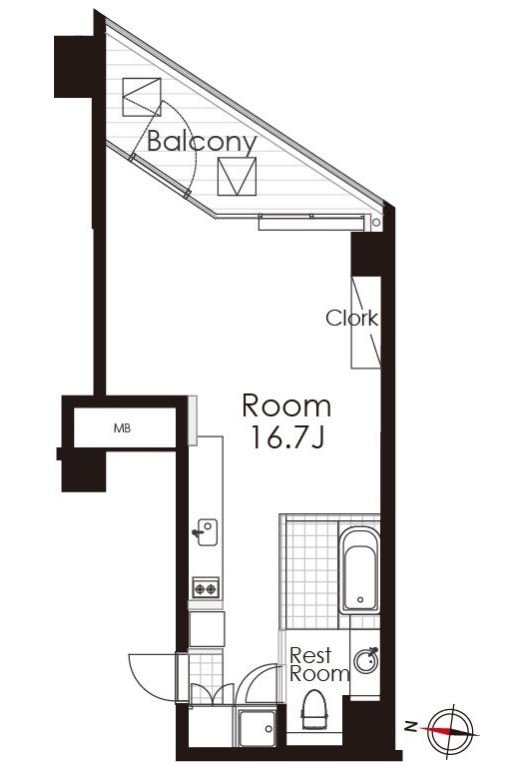 カスタリア広尾　802号室　間取り