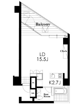 カスタリア広尾　403号室　間取り