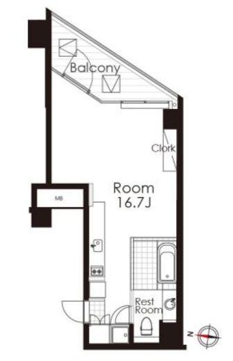 カスタリア広尾　602号室　間取り