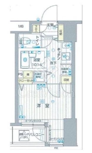 フォレシティ六本木　1204号室　間取り