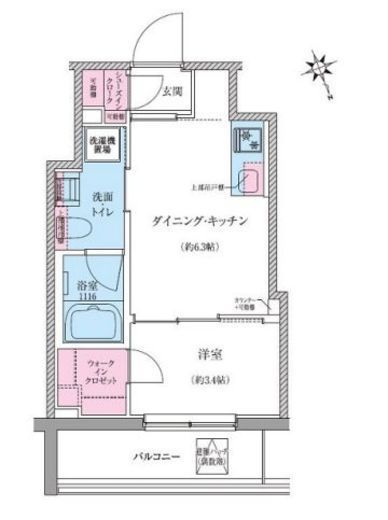 レジディア松陰神社前　202号室　間取り