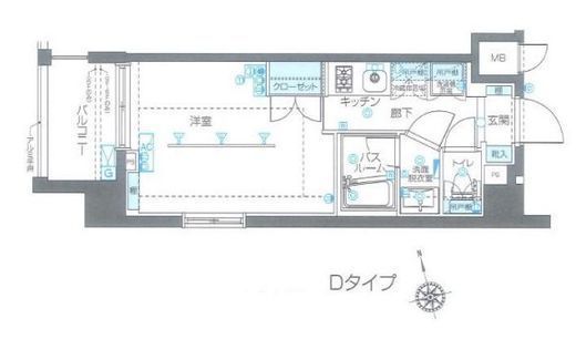 ZOOM品川南　305号室　間取り