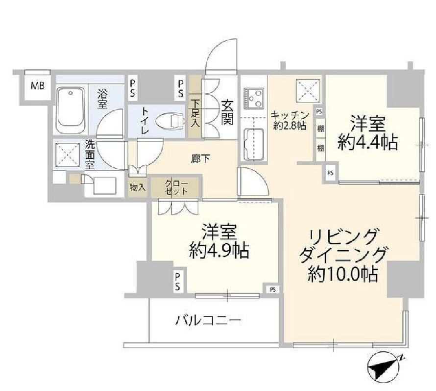 ブリリア日本橋茅場町　10F号室　間取り