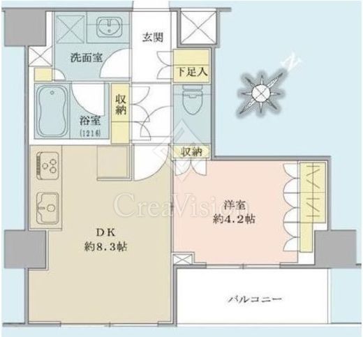 ブリリア日本橋茅場町　3F1号室　間取り