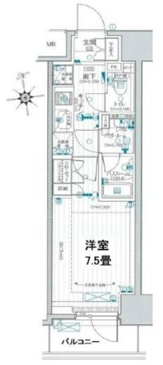 デュオステージ蒲田　707号室　間取り