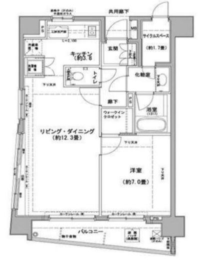 クレジデンス日本橋浜町　201号室　間取り