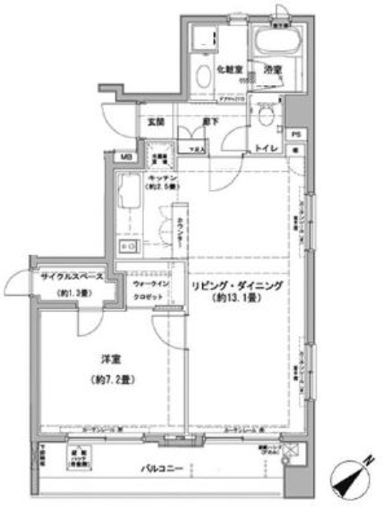 クレジデンス日本橋浜町　703号室　間取り
