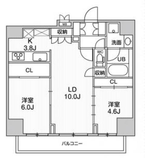シーフォルム大井町2　1301号室　間取り