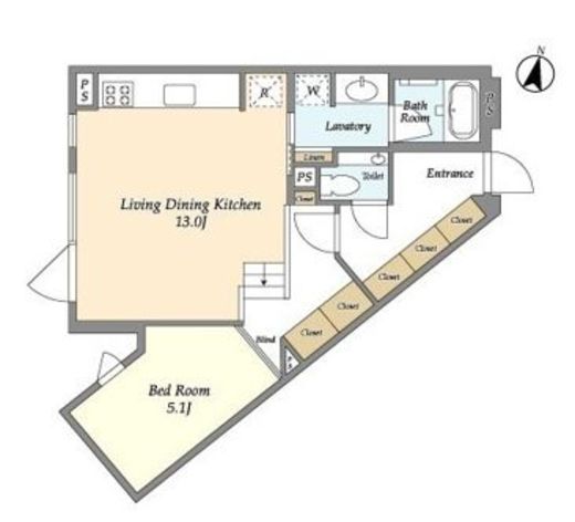 アンソレイエ下北沢　106号室　間取り