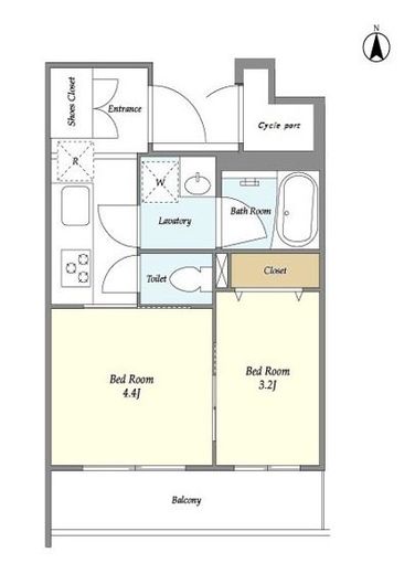 ドゥーエ大鳥居WEST　202号室　間取り