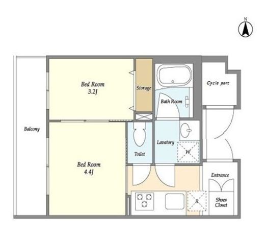 ドゥーエ大鳥居WEST　204号室　間取り