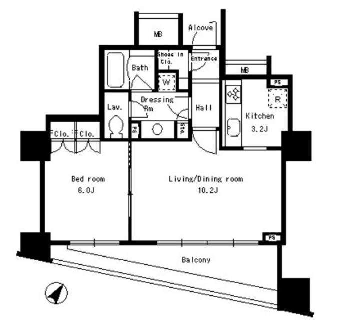 パークアクシス日本橋ステージ　605号室　間取り