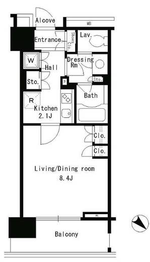 パークアクシス日本橋ステージ　205号室　間取り