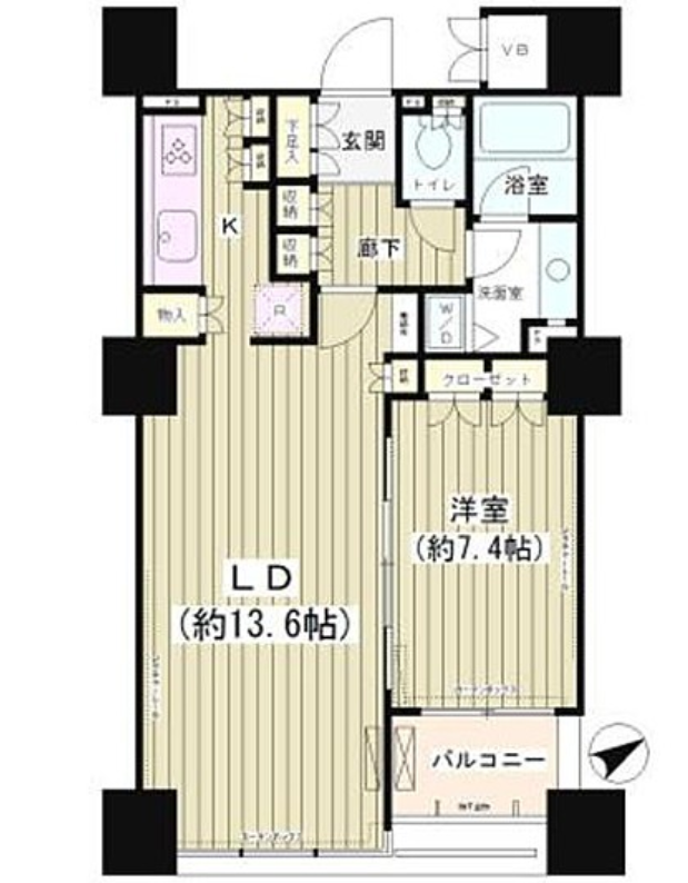 エンブレムコート明石町　1504号室　間取り