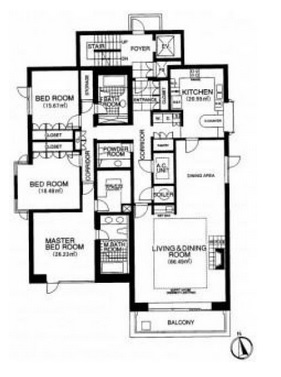 パシフィックハウス麻布台　E201号室　間取り