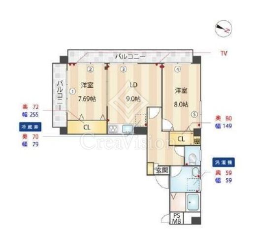 クレール御殿山　501号室　間取り