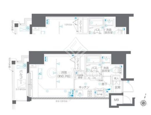 ZOOM白金台　801号室　間取り