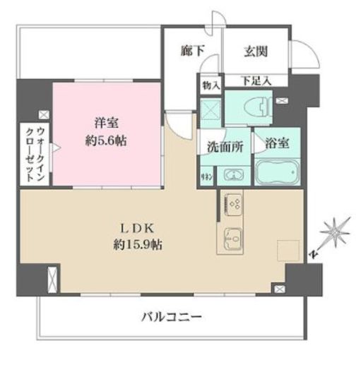 ザ・パークメゾン東大井　905号室　間取り