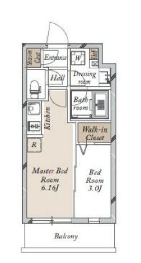 JMFレジデンス学芸大学　204号室　間取り