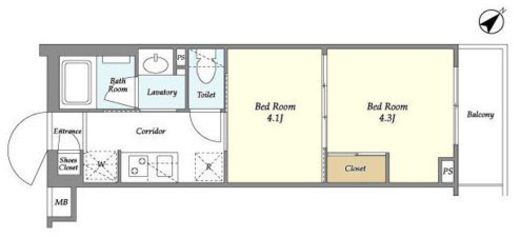 フレシア経堂　106号室　間取り