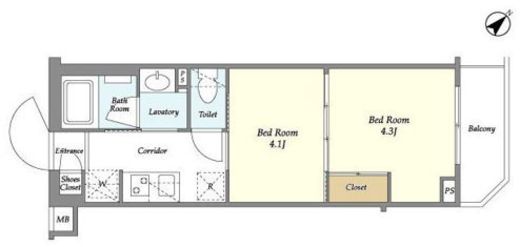 フレシア経堂　303号室　間取り