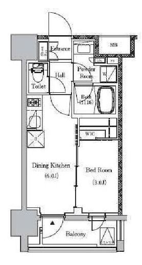 プライマルイプセ池尻大橋　707号室　間取り