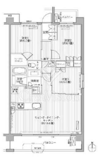 グランフェリシア経堂赤堤　211号室　間取り