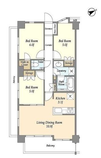 KDXレジデンス尾山台　501号室　間取り