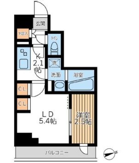 アジールコート西馬込2　211号室　間取り