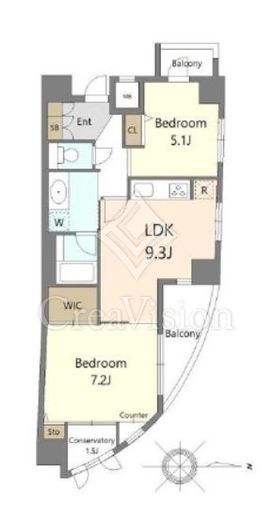 アルシオンエアポートタワー　1307号室　間取り