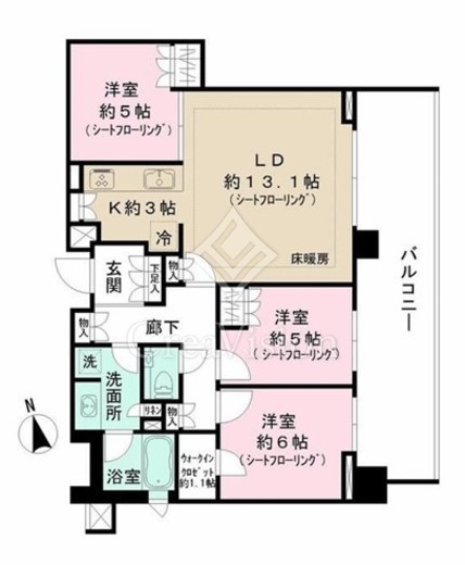 ヴィークステージ南馬込桜並木通り　803号室　間取り