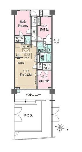 ザ・パークハウス駒沢レジデンス　107号室　間取り