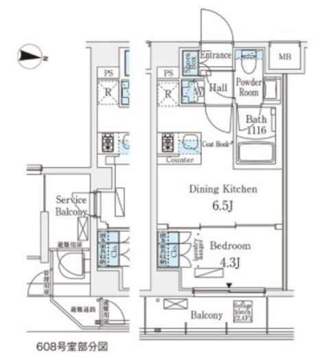 メゾン・クロイゾン　608号室　間取り