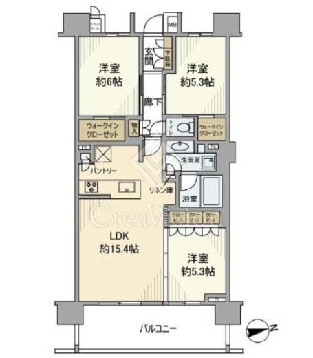ブリリア品川南大井　7F1号室　間取り