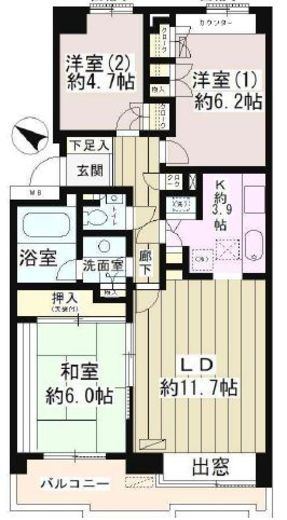 パーク・ハイム用賀南　703号室　間取り