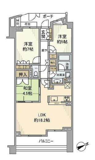 パークハウスフォレストリエ　3F1号室　間取り