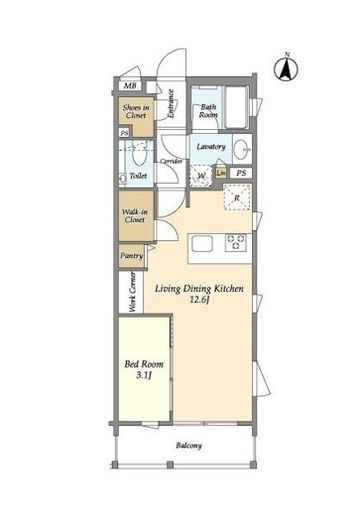 コンフォリア北沢　203号室　間取り