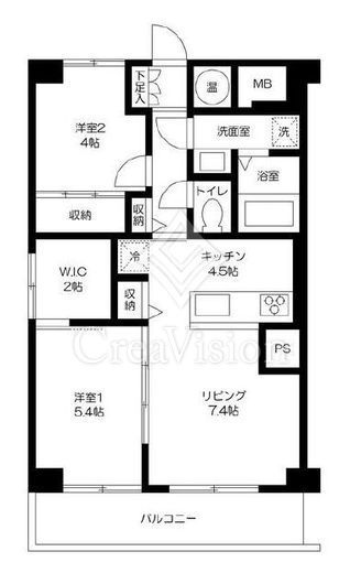メガロン大井町　1110号室　間取り